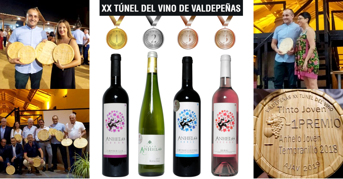 Bodegas Anhelo consigue cuatro premios en el XX Túnel del Vino de Valdepeñas, septiembre 2019